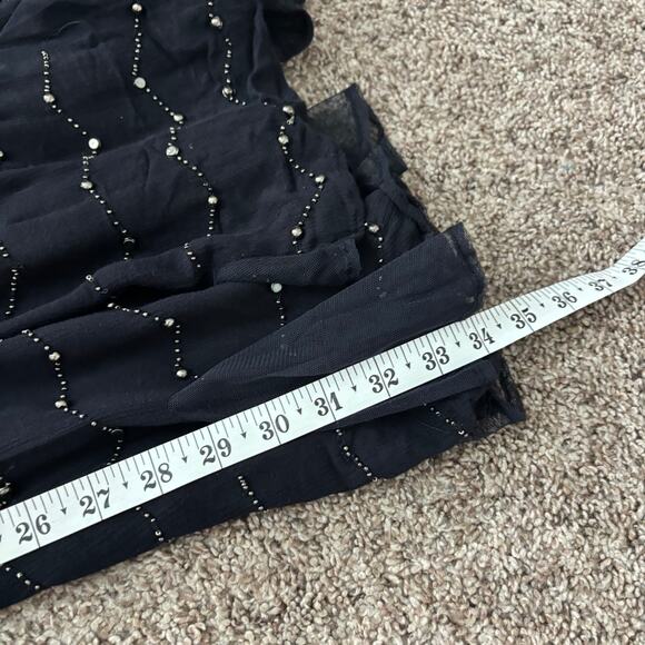 Free People Metal Maiden Chemise Mesh Ruffle Slip Mini Dress Embellished SP - Picture 9 of 15